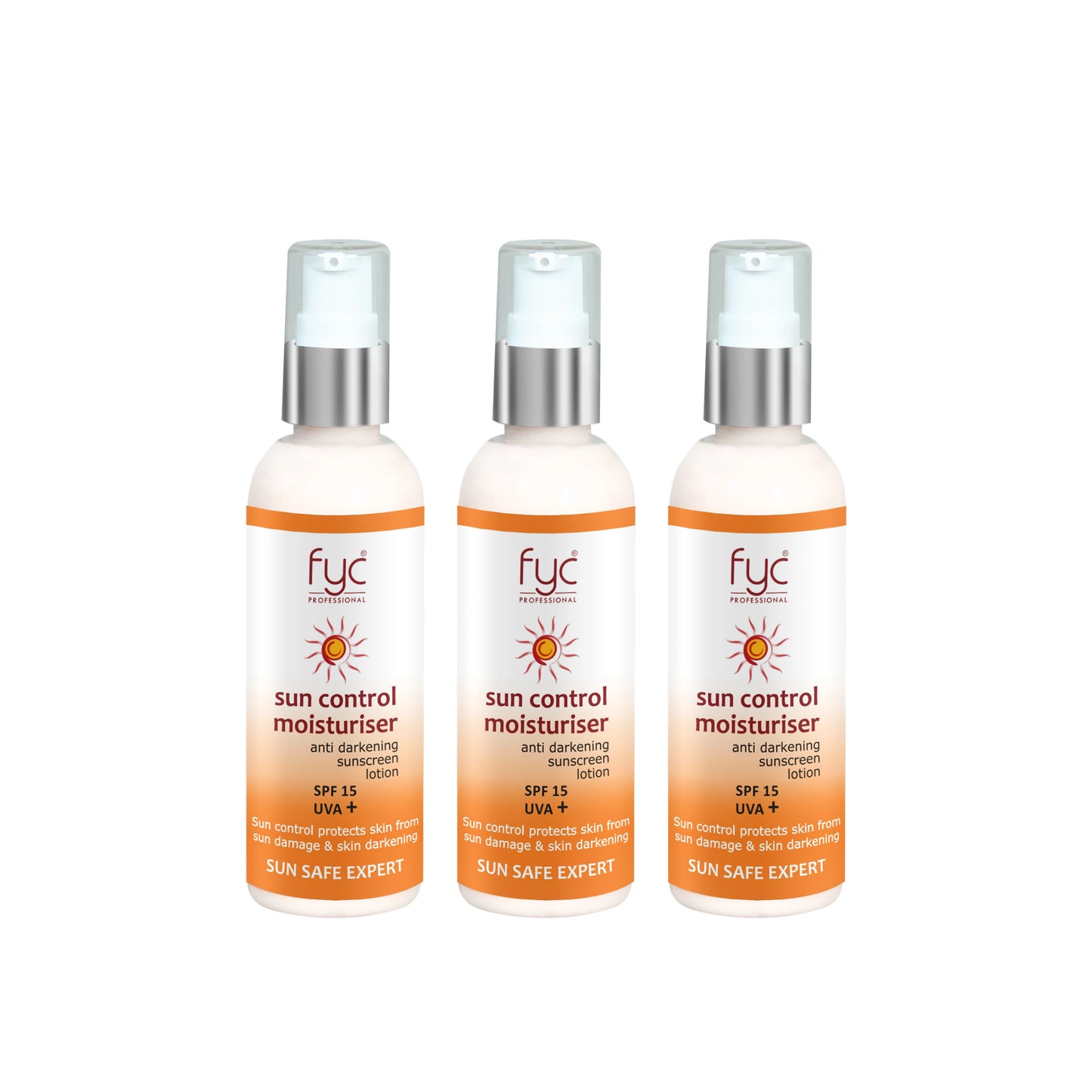 SUN CONTROL MOISTURIZER - SUN SAFE EXPERT SPF 15 UVA + Anti-Darkening Sunscreen Lotion(PACK OF 3 200ml) COMBO