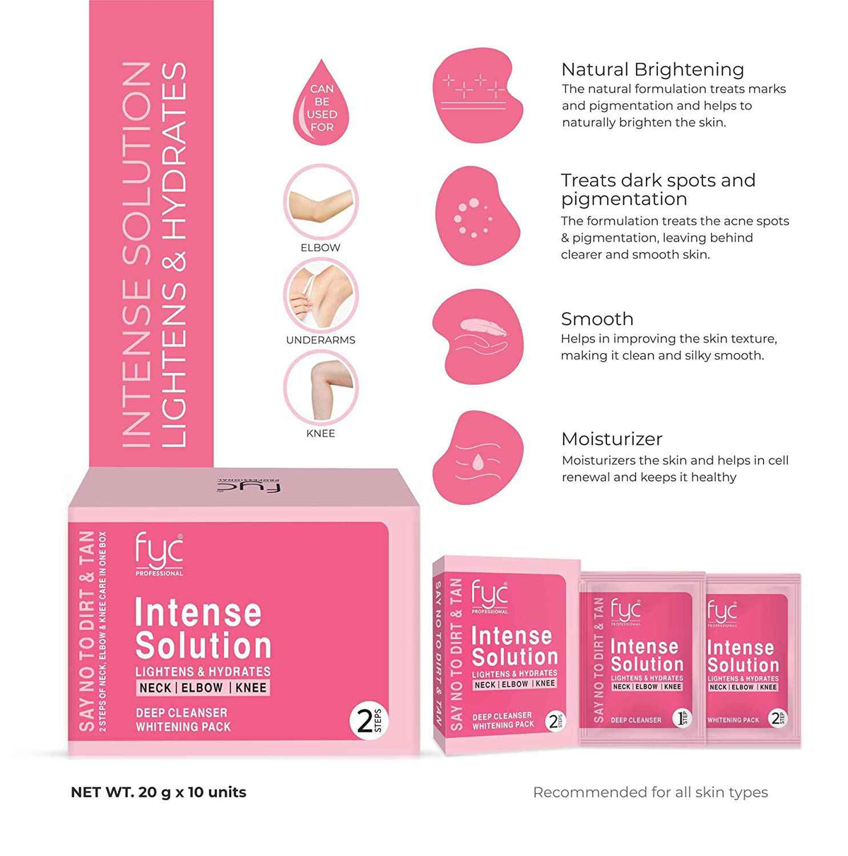 FYC Professional 2 STEPS OF NECK, ELBOW & KNEE CARE Deep Cleanser Pack