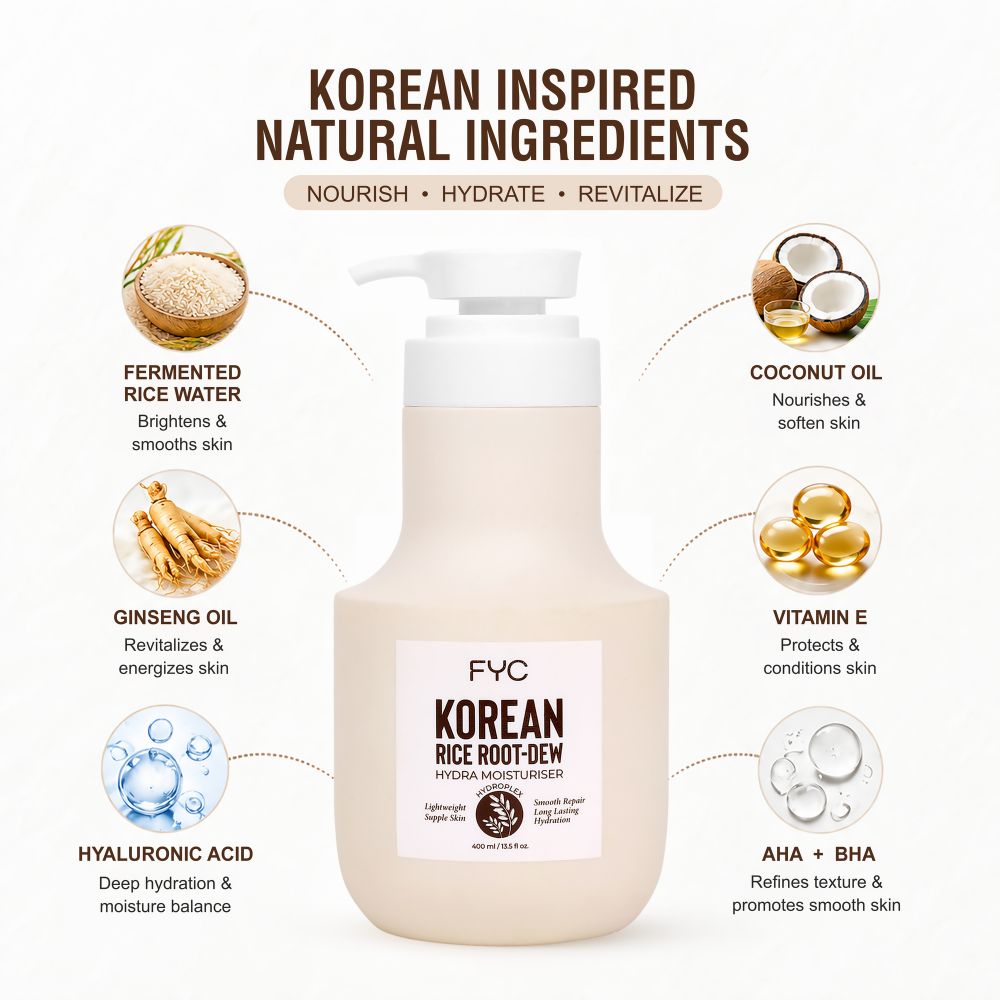 FYC Korean Hydra Moisture Face Cream with Hyaluronic Acid & Rice Water