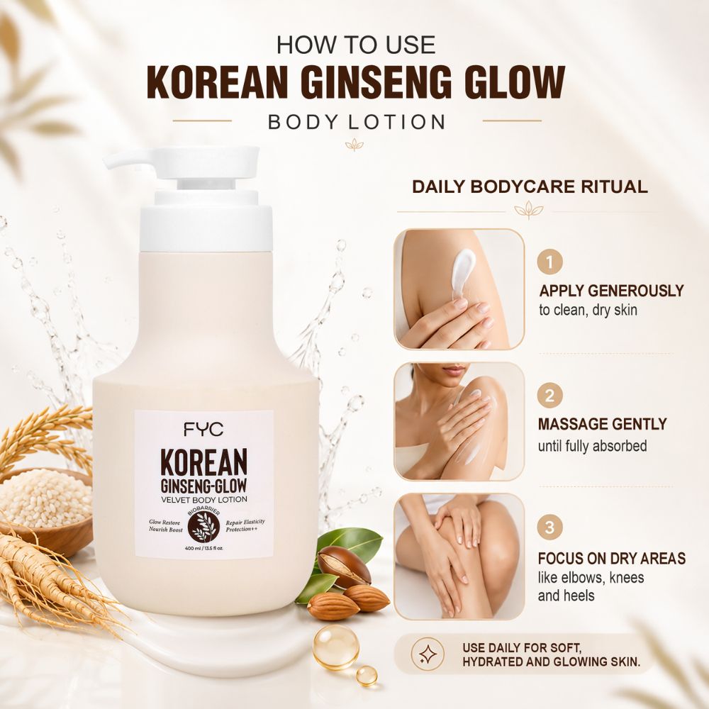 FYC Korean Radiance Body Lotion with Rice Water, Hyaluronic Acid & Argan Oil