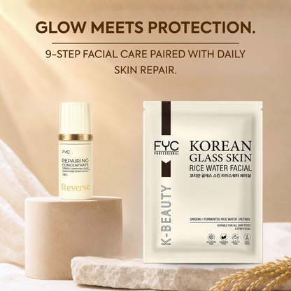 Korean Facial Kit + Repairing Concentrate | Correct & Renew Combo