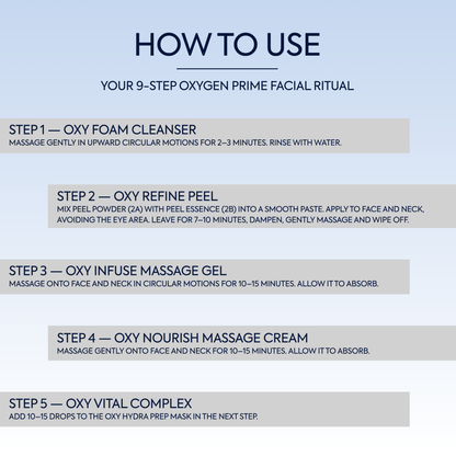 FYC PROFESSIONAL Oxygen Prime 9-Step Facial Kit with Niacinamide & Hyaluronic Acid – Pack of 2 (370 g)