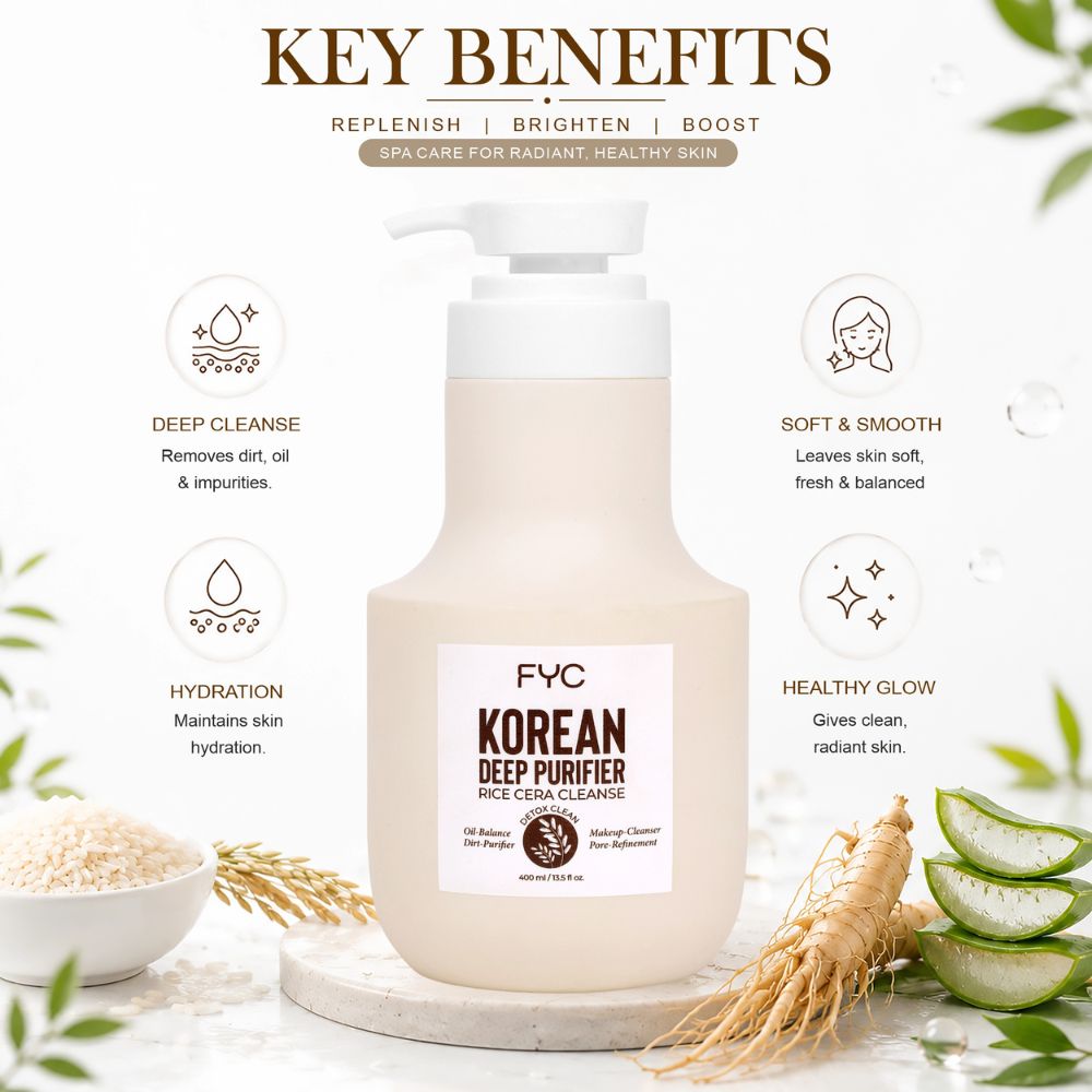 FYC Korean Deep Purifier Face Cleanser with Rice Water & Ginseng Oil