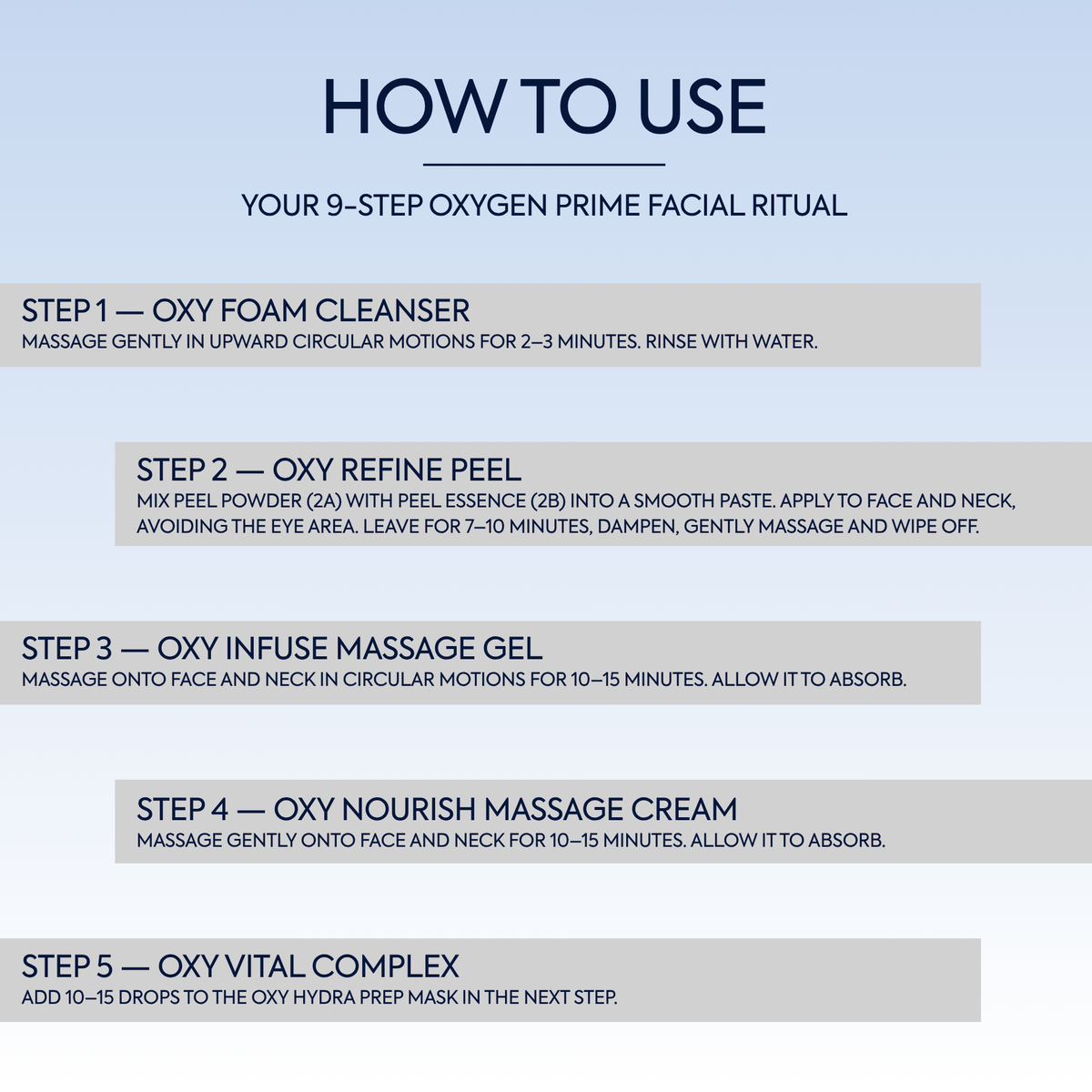 FYC PROFESSIONAL Oxygen Prime 9-Step Facial Kit with Niacinamide & Hyaluronic Acid – Pack of 5 (925 g)