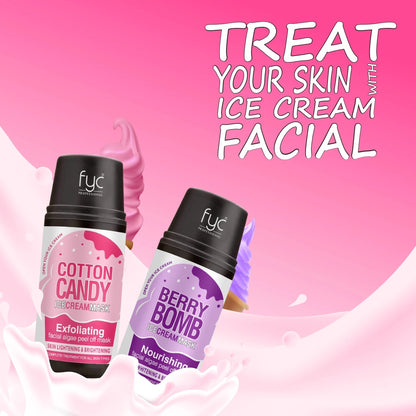 Berry Bomb & Cotton Candy Ice Cream Mask Combo – Ultimate Skin Brightening & Nourishing Facial Kit