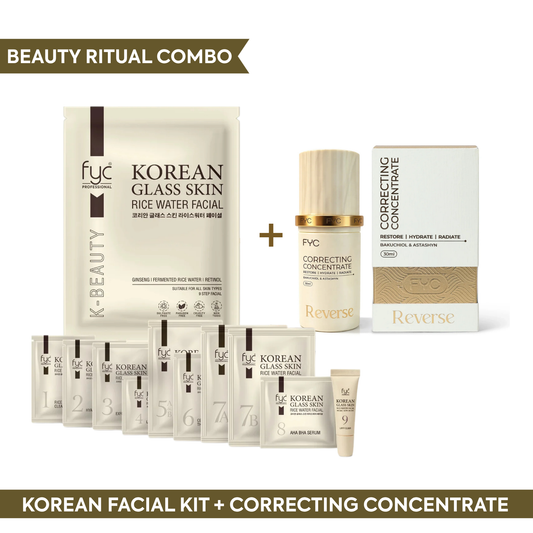 Korean Facial Kit + Correcting Concentrate | Restore & Radiate Combo