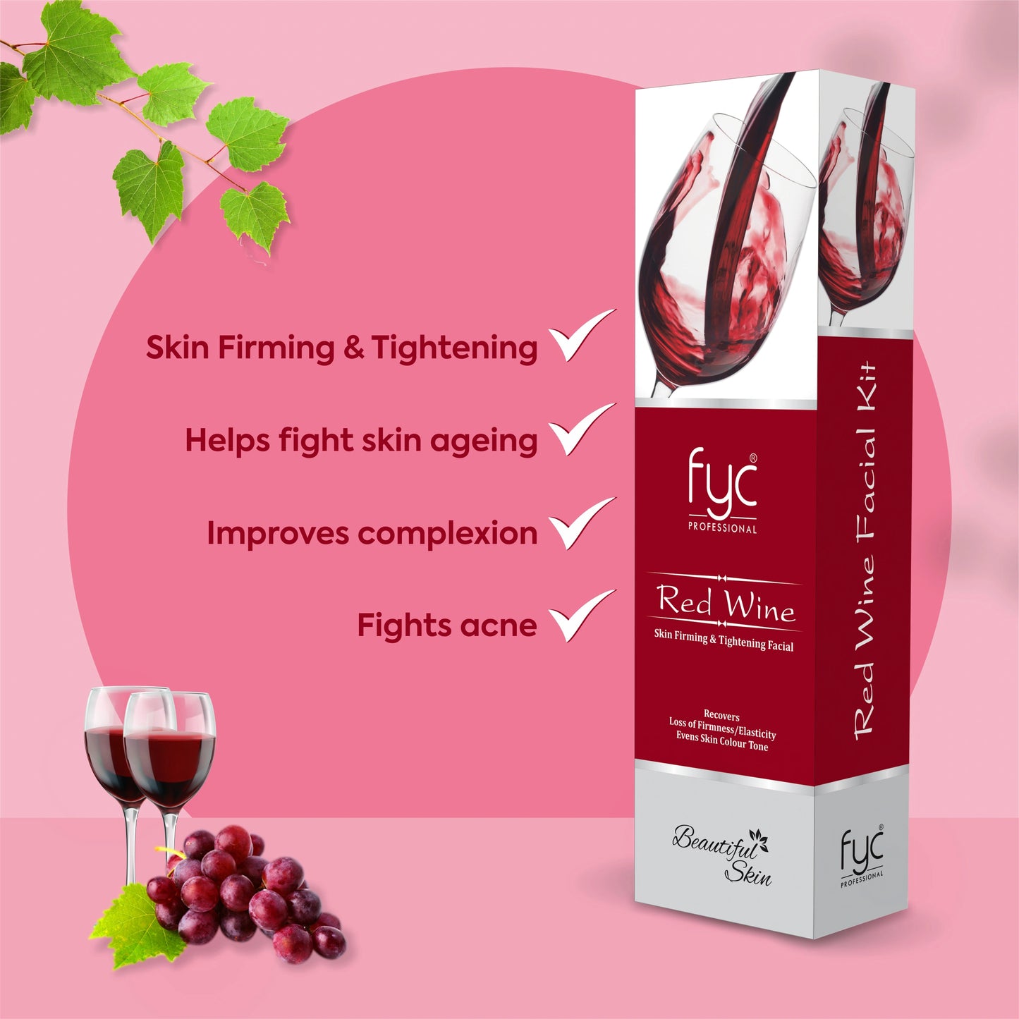 Red Wine Skin Firming & Tightening Facial Kit – 260g