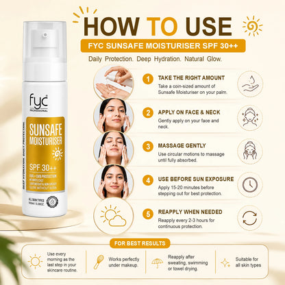 FYC Professional SunSafe Moisturiser SPF Protection & Hydration Lotion – 100ml