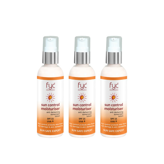 SUN CONTROL MOISTURIZER - SUN SAFE EXPERT SPF 15 UVA + Anti-Darkening Sunscreen Lotion(PACK OF 3 200ml) COMBO