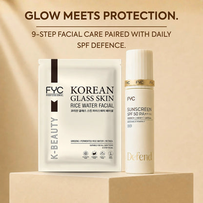 Korean Facial Kit + Sunscreen | Glow & Shield Combo
