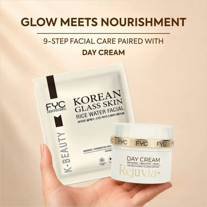 Korean Glass Skin Facial Kit + Day Cream | Glow & Hydration Combo
