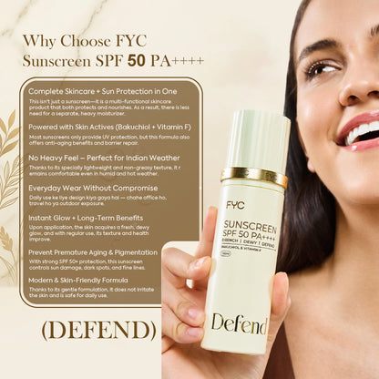 FYC Sunscreen SPF 50 PA++++ (100ml) | Lightweight Broad Spectrum Protection